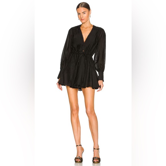Sabina Musayev Indiana Long Sleeve Mini Dress XS Black - Picture 1 of 5